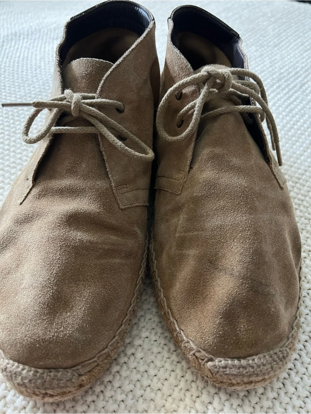 Saint Laurent Brown Suede Chukka Espadrille Boots size eu 40